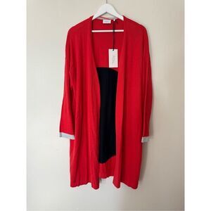 Foil Clothing Well Rounded Clutch Cardigan Orange Mix Sz L NWT